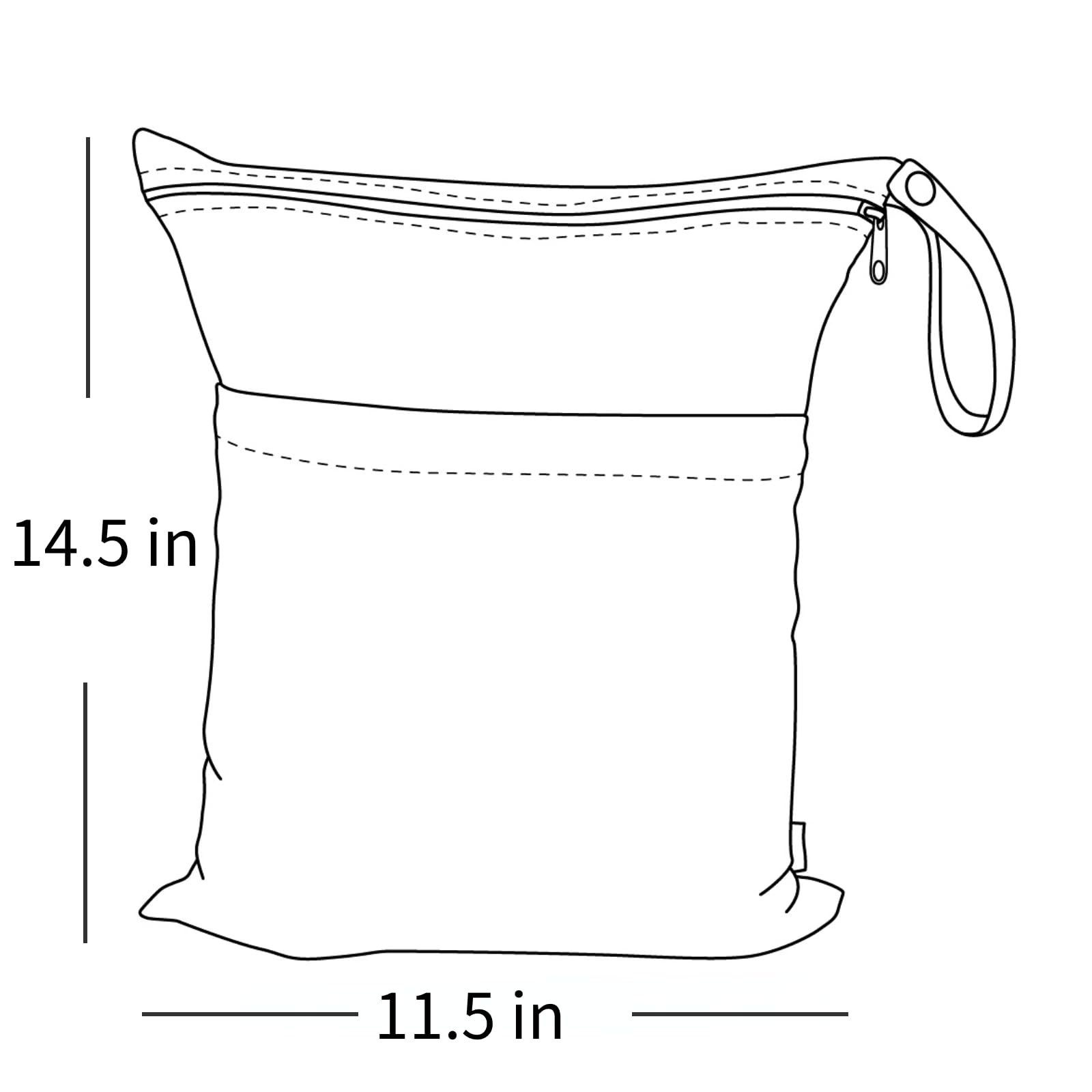 ALVABABY 2 Pack Reusable Waterproof Wet Dry Bags with Dual Zippered Pockets - Cloth Diaper Storage, Travel Organizer for Beach, Pool, Daycare, Gym & Yoga - Perfect for Swimsuits, Wet Clothes & Baby Essentials (2LM09)