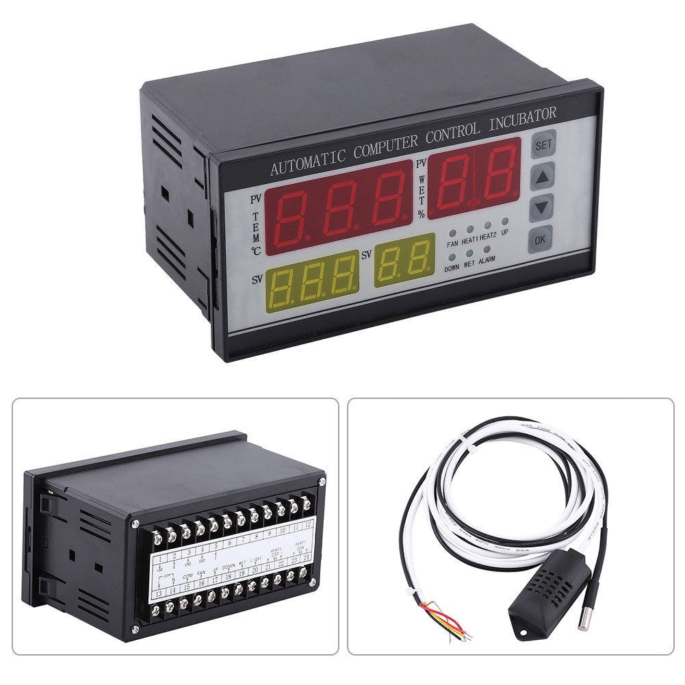 Egg Incubator Controller - Automatic Thermostat for Temperature & Humidity Control | Multi-Functional Poultry Hatchery Equipment for Chicken, Duck, Quail Eggs | Perfect for Farm, Home & Classroom Hatching Projects