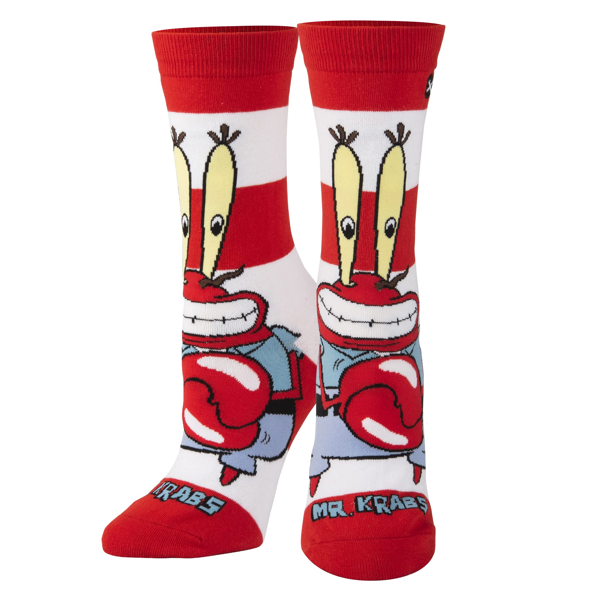 Odd Sox Mr. Krabs Nickelodeon SpongeBob Cartoon Socks - Fun & Cute Novelty Socks for Women (US Size 5-10) - Perfect Gift for SpongeBob Fans, Cosplay & Casual Wear