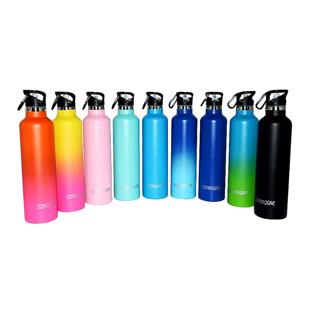 Ezprogear 25 oz Stainless Steel Water Bottle - Double Wall Vacuum Insulated, Leak Proof, BPA Free - Sapphire Blue - Perfect for Gym, Hiking & Outdoor Activities