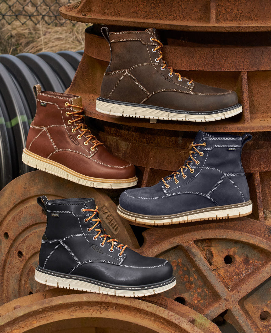 Men's San Jose 6 Waterproof Work Boots with Aluminum Toe - Tortoise Shell/Star White - Durable Safety Boots for Construction, Hiking & Outdoor Work