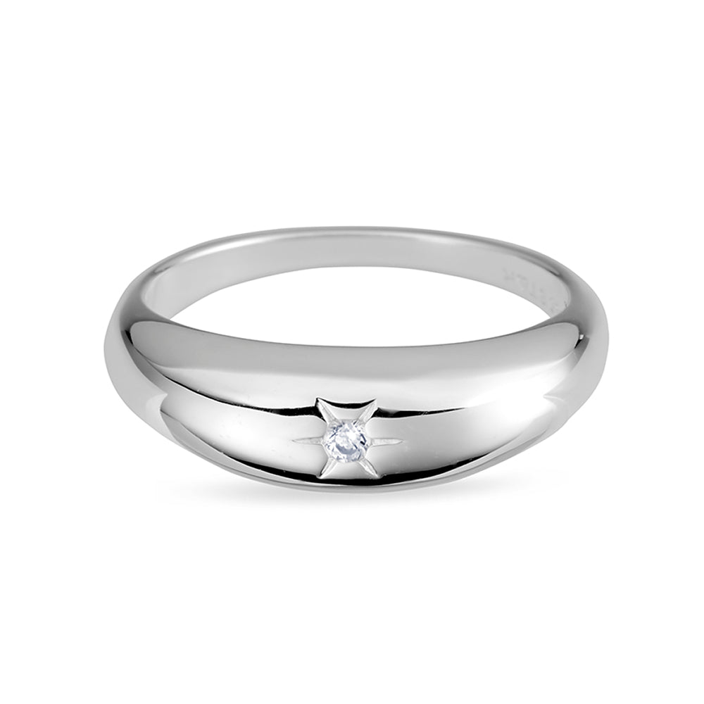 Andromeda Silver Ring for Women - Elegant Stackable Band, Dainty Minimalist Jewelry Gift for Her - Perfect for Everyday Wear, Date Nights & Special Occasions