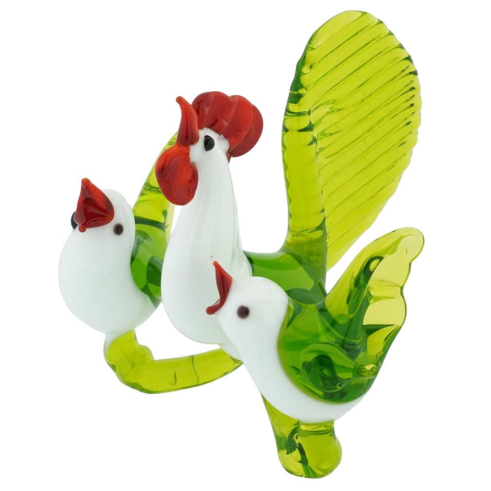 Authentic Murano Glass Hen with Baby Chicks - Handmade in Venice Italy | Elegant Home Decor & Collectible Gift for Mother's Day, Easter, or Kitchen Display