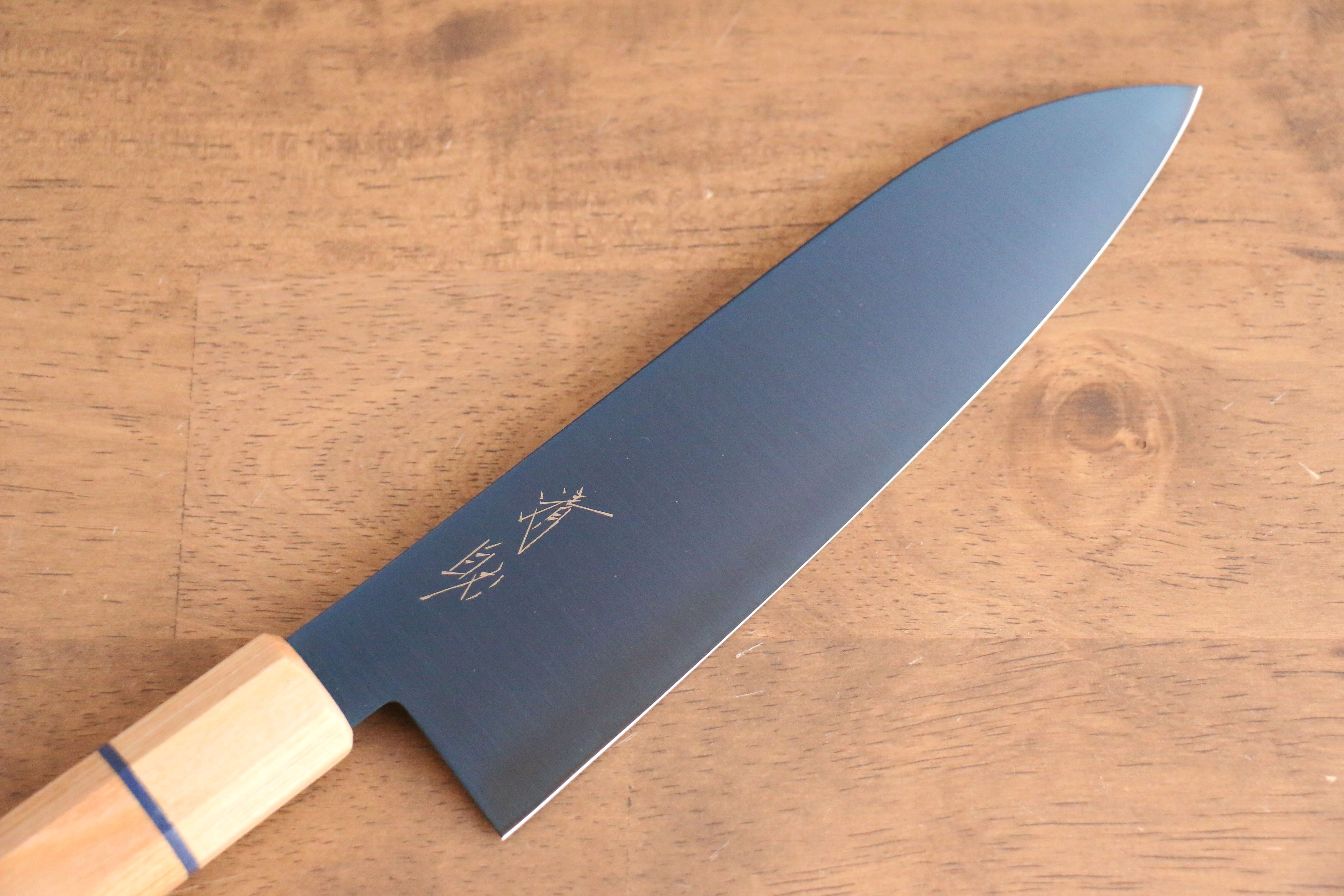 Premium Seisuke SK 85 Santoku Knife 180mm - Japanese Stainless Steel Blade with Ion Plating & White Wood Handle - Perfect for Slicing, Dicing, and Chopping Vegetables, Meat, and Fish