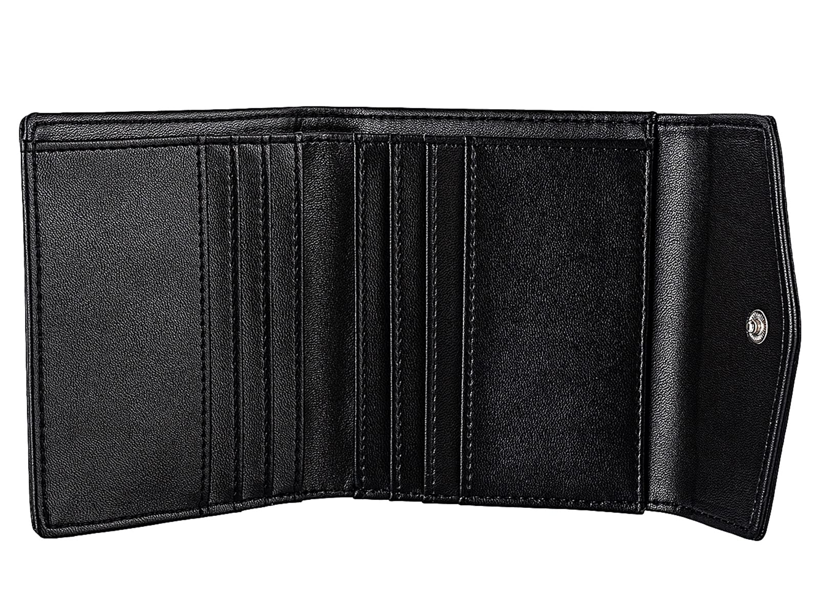 AGBIADD Slim RFID Blocking Leather Wallet for Women - Compact Credit Card Holder & Cash Purse with Multiple Slots (Black) | Perfect for Everyday Use, Travel, and Gift Giving