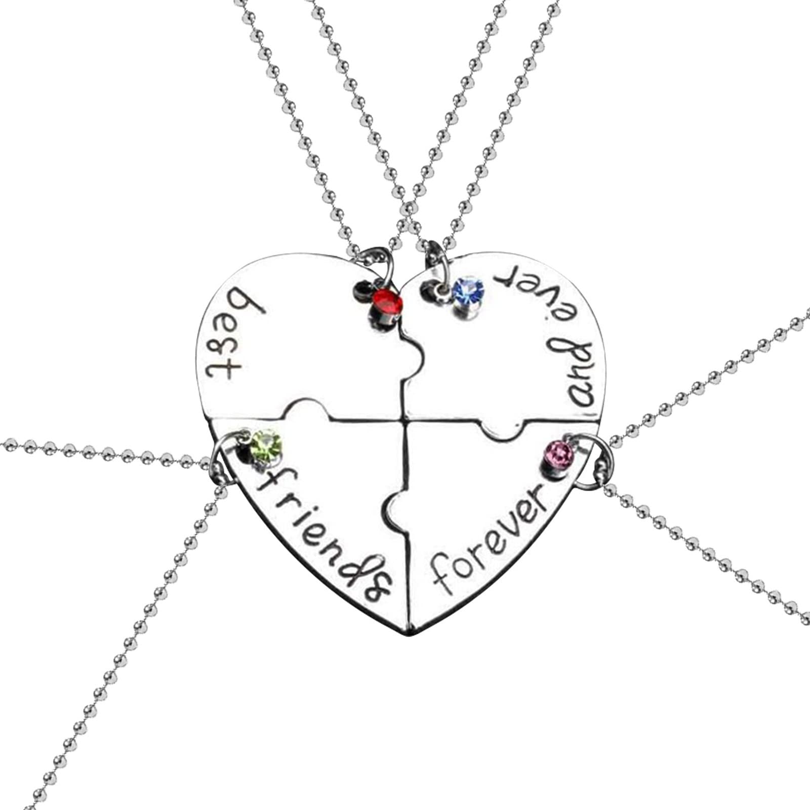 Forever Love Rose Gold Paper Clip Necklace for Women - English Pendant Necklace with Four Favorite Charms, Multicolor One Size - Perfect Gift for Friends, Anniversaries & Romantic Occasions