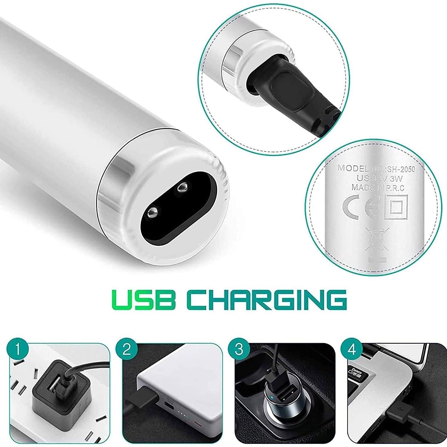 KouRy Professional Painless Nose Hair Trimmer for Men - USB Rechargeable 4-in-1 Grooming Kit with Ear Hair Trimmer - Waterproof & Hypoallergenic - Perfect for Travel, Home & Office Use - Ideal Gift for Dad, Husband & Boyfriend