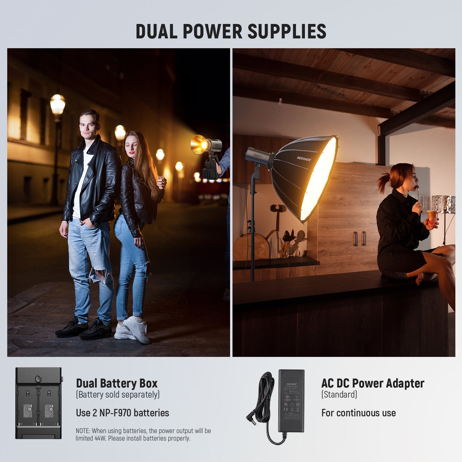 NEEWER MS150B 130W Bi-Color LED Video Light for Photography, YouTube Videos, and Studio Lighting - Perfect for Vlogging, Live Streaming, and Professional Filmmaking