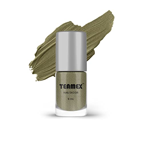 Teamex Antique Bronze Glitter Nail Polish - Shimmering Metallic Nail Lacquer, Long Lasting Chip-Resistant Formula for Professional Salon Quality Manicures | Perfect for Parties, Weddings, Holidays & Special Occasions
