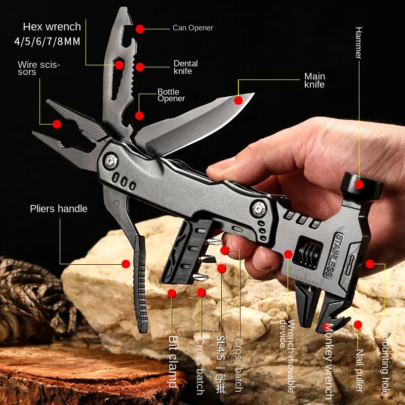 Heavy Duty Multifunctional Pliers with Hammer - Professional Tool for DIY, Home Repair, and Construction Projects | Perfect for Plumbing, Electrical Work, and Automotive Repairs