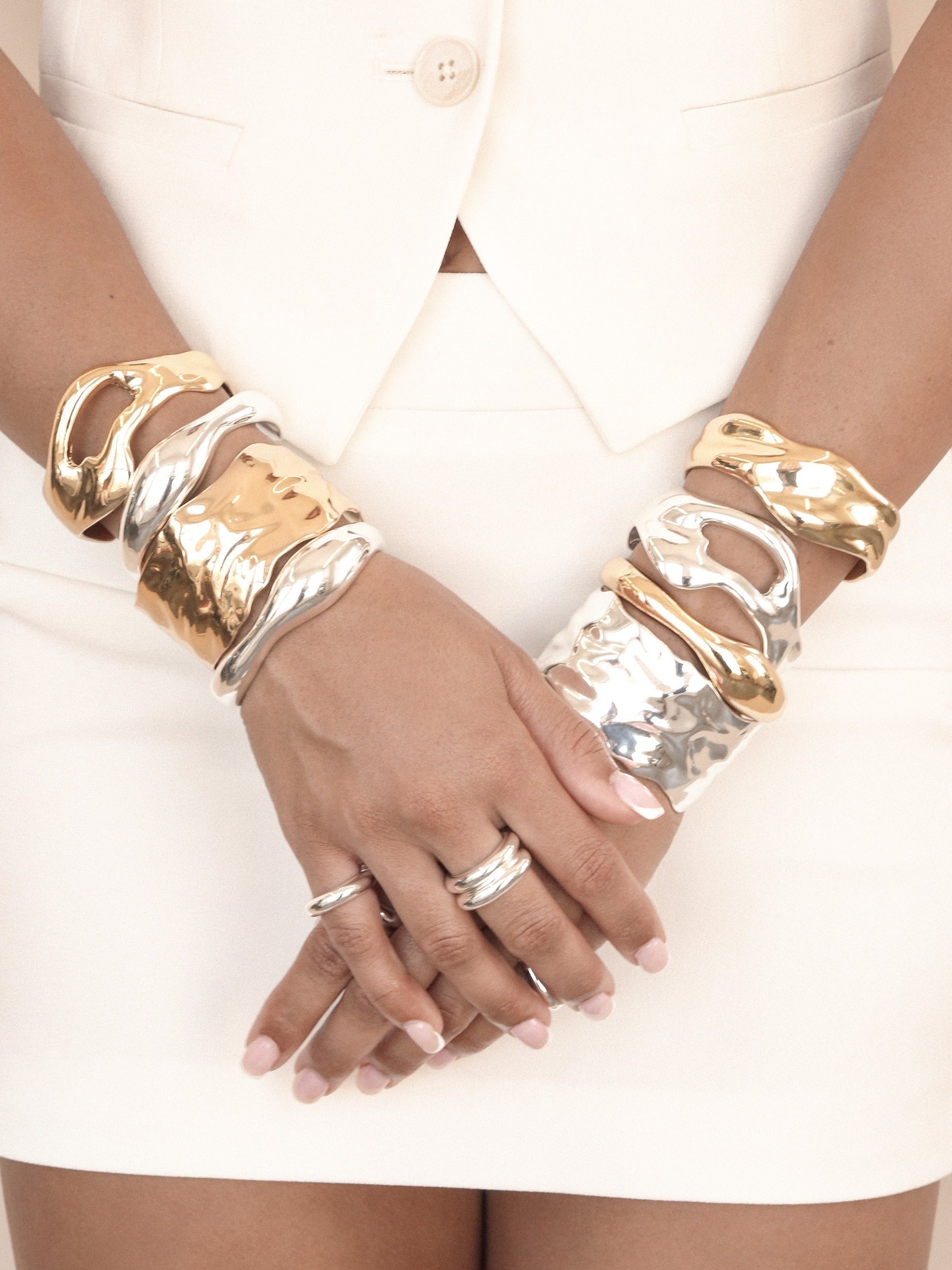 Liquid Love Cuff Bracelet - Romantic Couple Matching Jewelry Set for Valentine's Day Gifts, Anniversaries & Date Nights