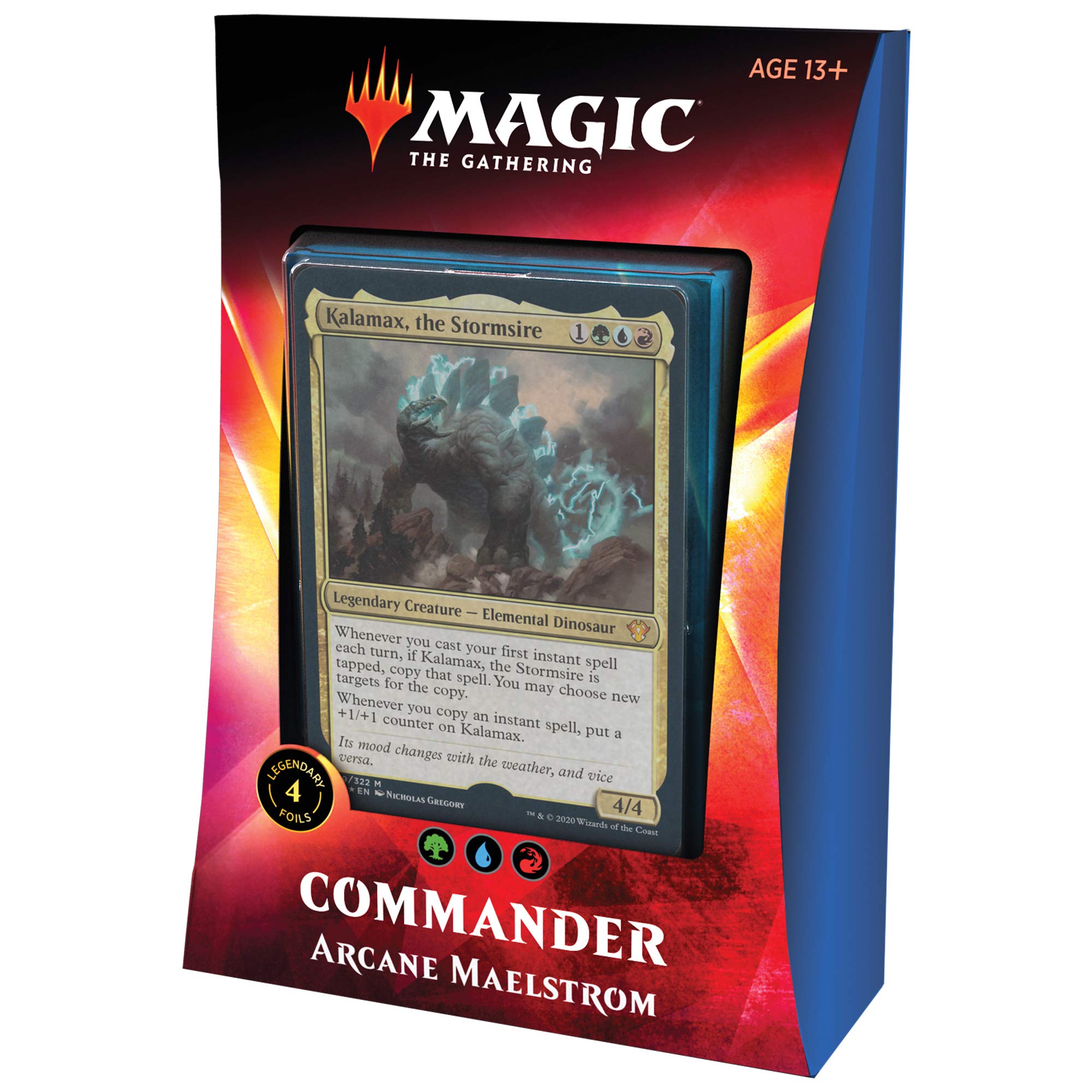 Magic: The Gathering Arcane Maelstrom Ikoria Commander Deck - 100 Card Deck with 4 Foil Legendary Creatures | Perfect for MTG Commander Games, Collectible Trading Card Game for Adults & Teens | Great Gift for Magic The Gathering Fans