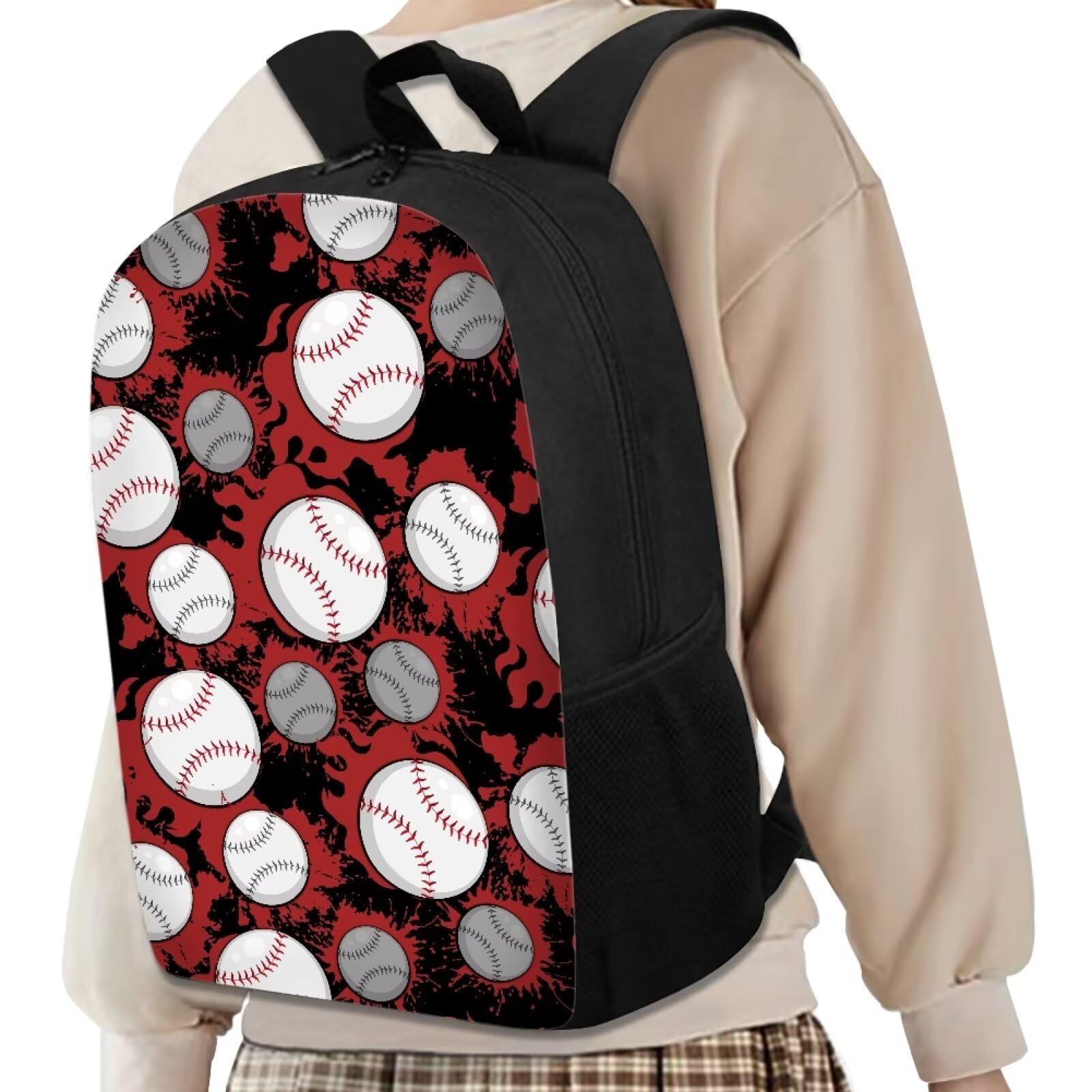 Buybai 17 Inch Laptop Backpack - Large Capacity Baseball School Backpack for Boys & Men, Adjustable Straps Travel Daypack, Work Book Bag Rucksack - Perfect for School, Work, Travel & Sports