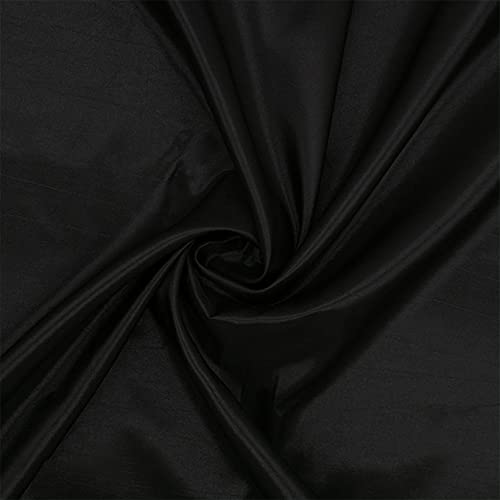 Luxury Black Taffeta Fabric by Bazzar Textile - 60'' Wide x 10 Yard Roll Bolt | Wholesale Price for Wedding Dresses, Home Decor, Tablecloths & DIY Projects