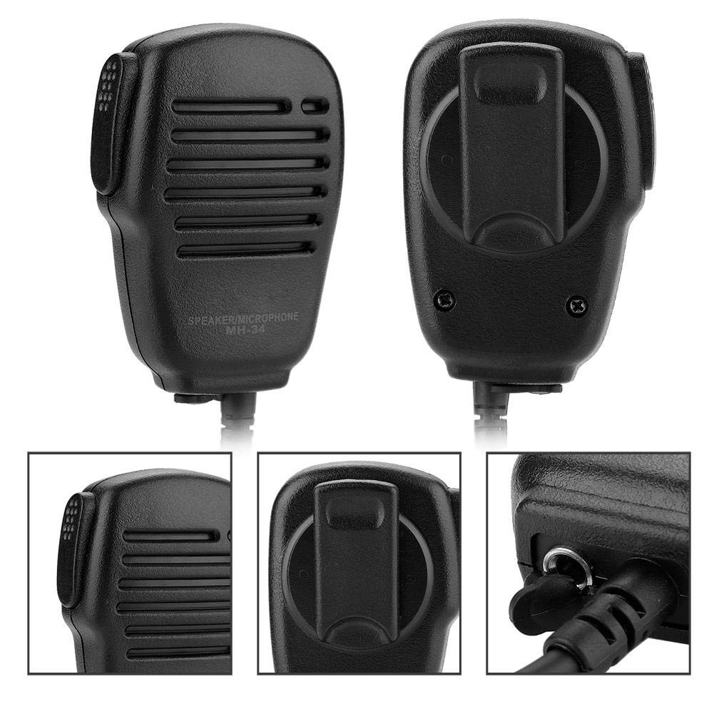 Talkie Speaker Microphone with 3.5mm Headphone Jack - Handheld Shoulder 2 Way Radio External Speaker Mic with PTT for YAESU/Vertex - Perfect for Amateur Radio, Outdoor Adventures & Emergency Communication