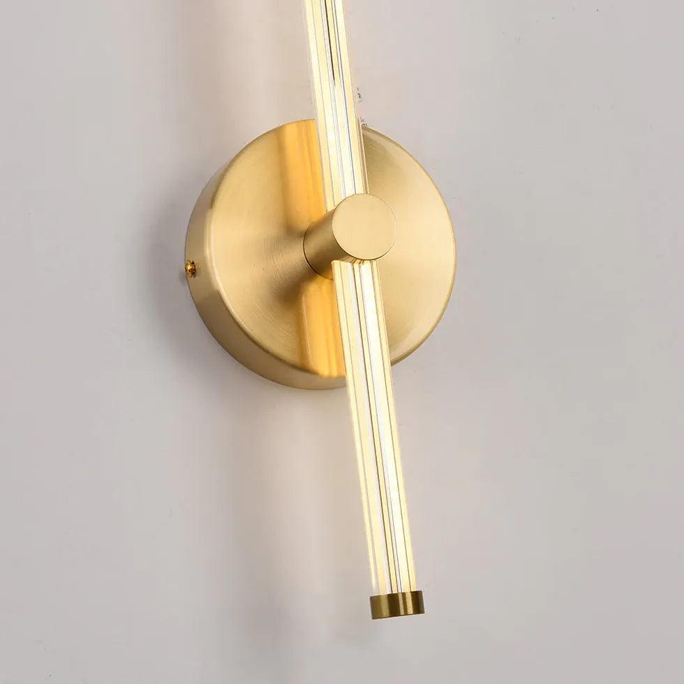 Vertical Lines LED Brass Wall Lights - Modern Industrial Lighting for Living Room, Bedroom, and Hallway Decor