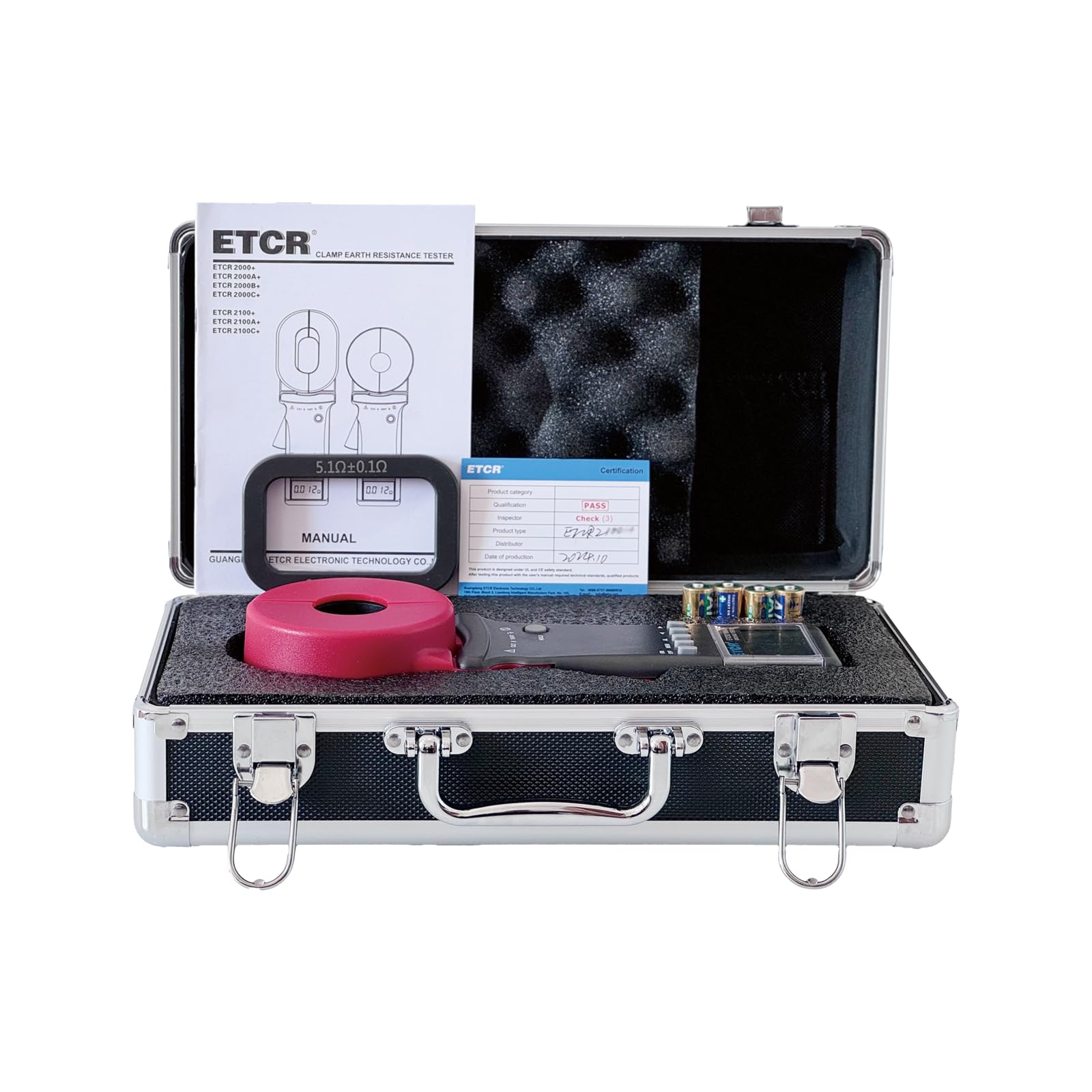 ETCR2100C+ Digital Clamp Ground Earth Resistance Tester Meter (0.01-1200Ω, 0.00mA-20.0A) - Professional Electrical Testing Tool for Industrial Maintenance, Solar Panel Systems & Home Wiring Safety