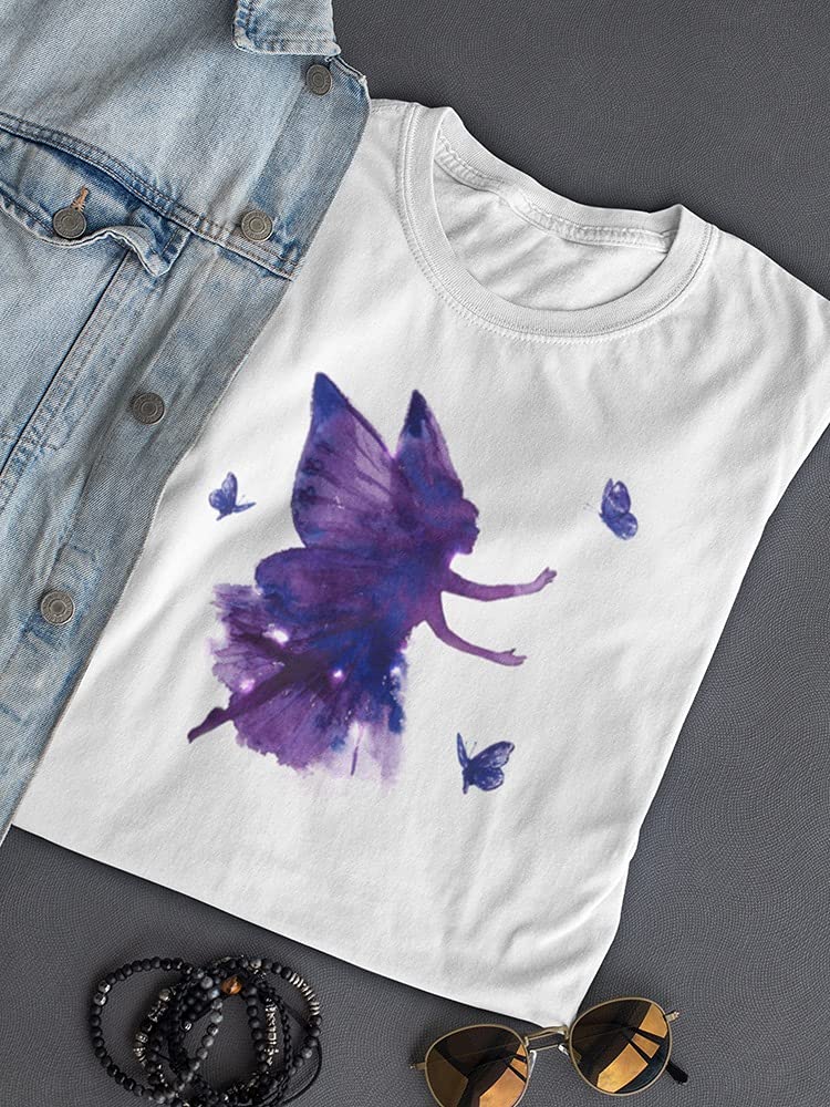 Purple Fairy Silhouette T-Shirt for Women - Trendy Graphic Tee for Casual Wear, Outings & Gifts