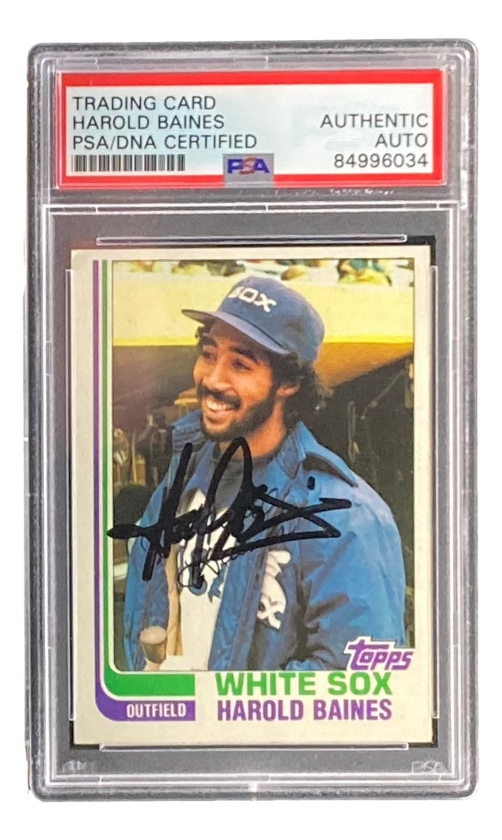 Harold Baines Autographed 1982 Topps #684 Chicago White Sox Baseball Card - PSA/DNA Certified - Perfect for Sports Memorabilia Collections and Fan Displays
