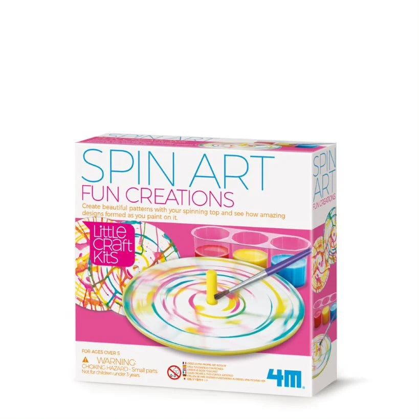 4M Little Craft Mini Spin Art Kit - DIY Creative Spinning Painting Toy for Kids, Fun Arts & Crafts Activity for Children - Perfect for Birthday Gifts, Classroom Projects & Creative Playtime