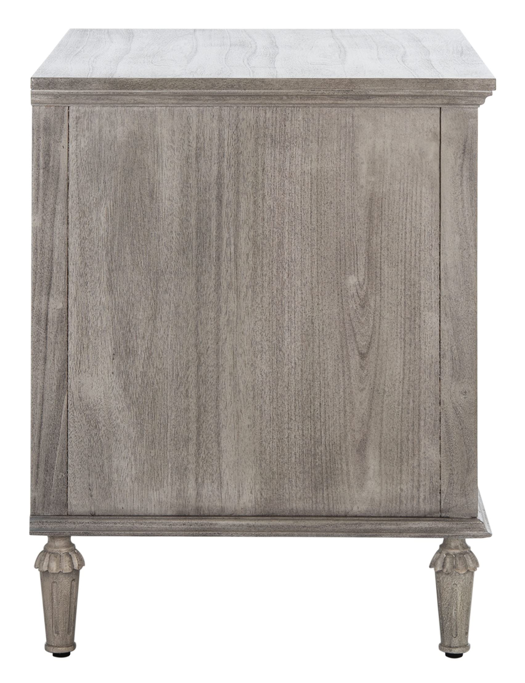 SAFAVIEH Couture Home Collection Lisabet Light Grey Wood Nightstand with 1 Drawer & 1 Shelf - Fully Assembled Bedside Table for Bedroom, Living Room, or Office