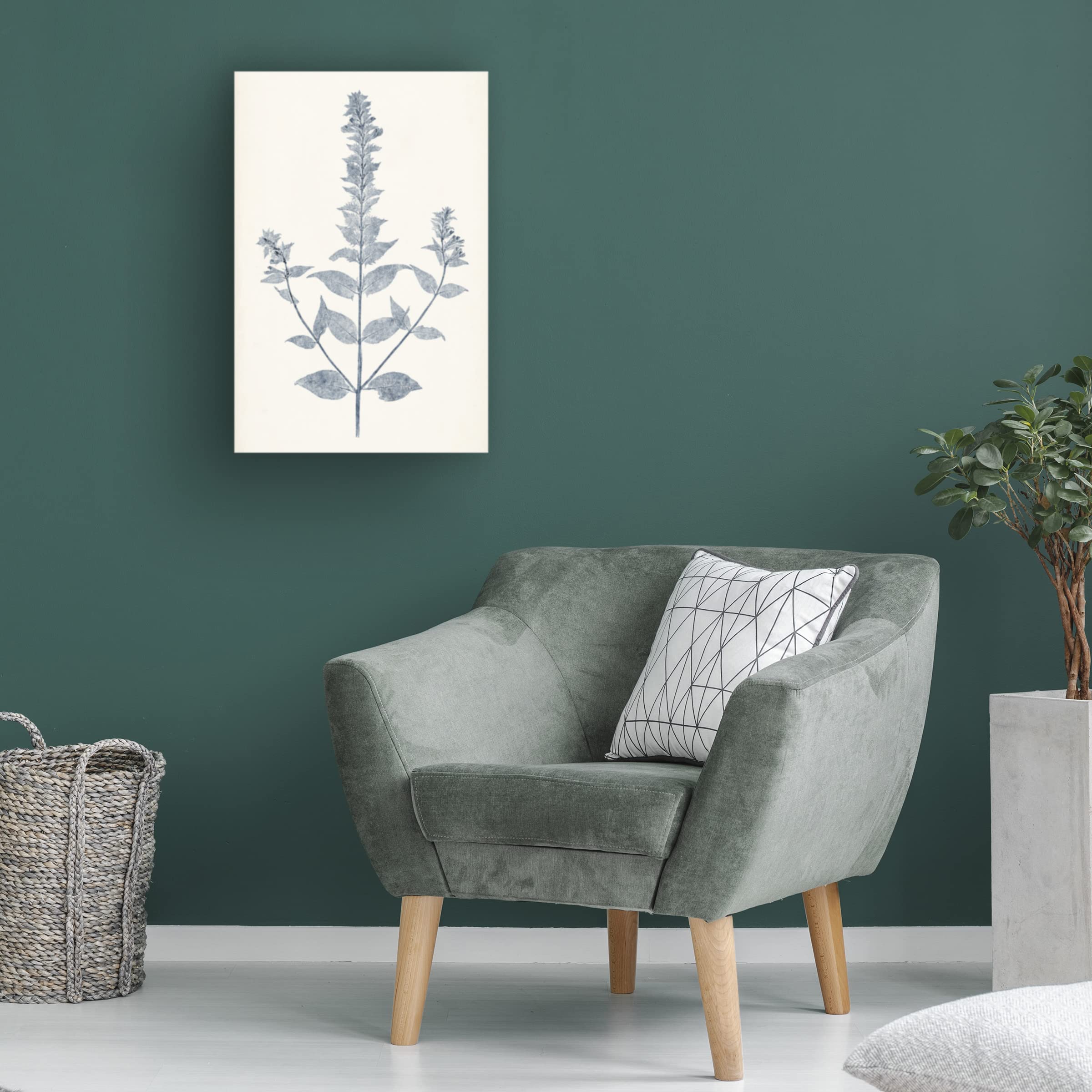 Trademark Fine Art 'Navy Botanicals VII' Canvas Wall Art Print by Vision Studio - Modern Botanical Decor for Living Room, Bedroom & Office