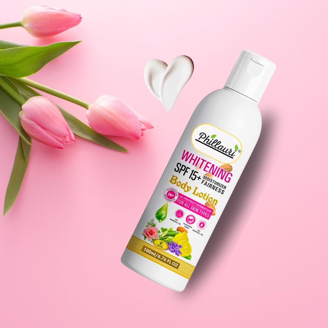 Phillauri SPF 15+ Moisturizing Body Lotion for Women & Men - Hydrating Dry Skin Care with Sun Protection | Pack of 2 | Perfect for Daily Use, Outdoor Activities & Sun Exposure