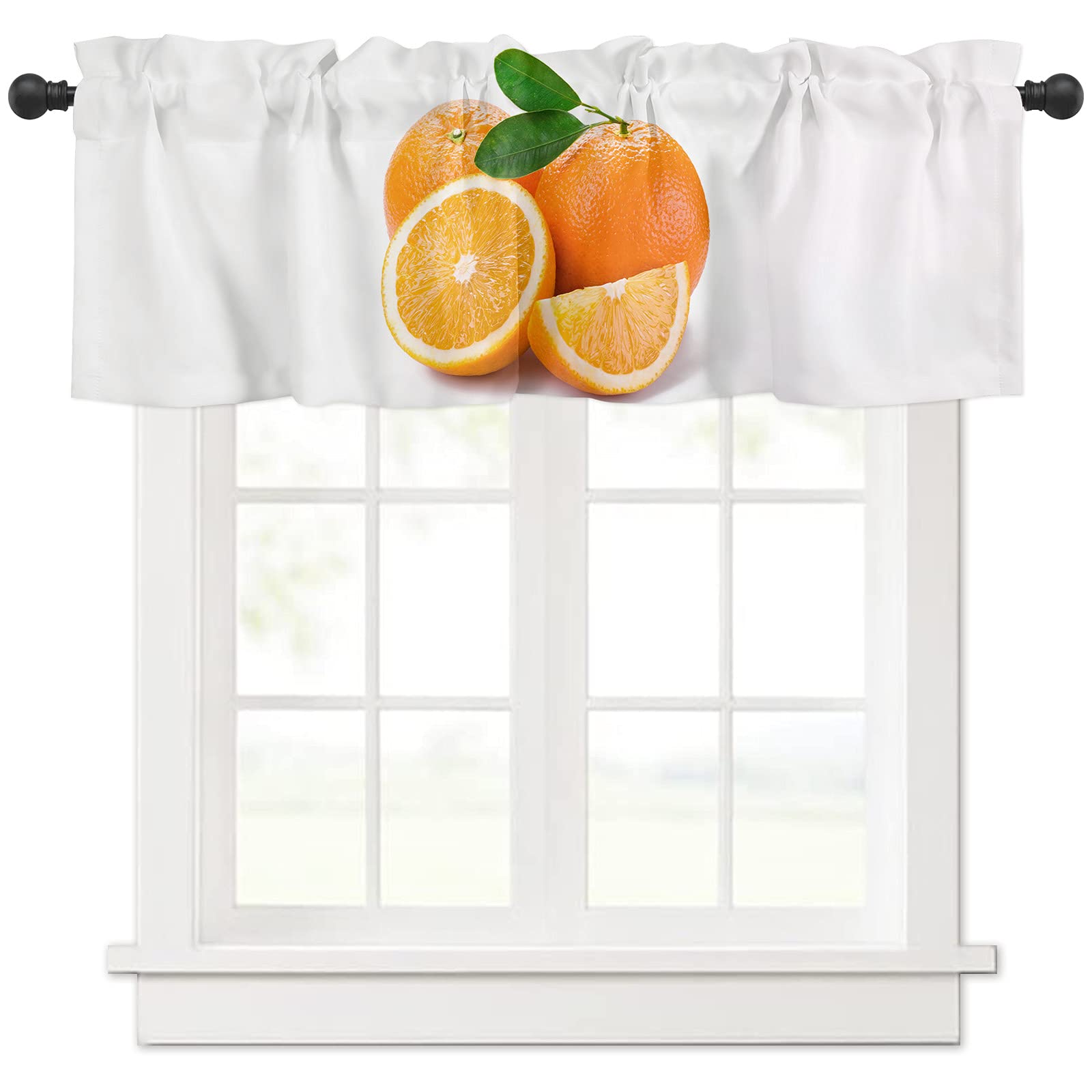 Orange Summer Fruit Valance Curtains - 54