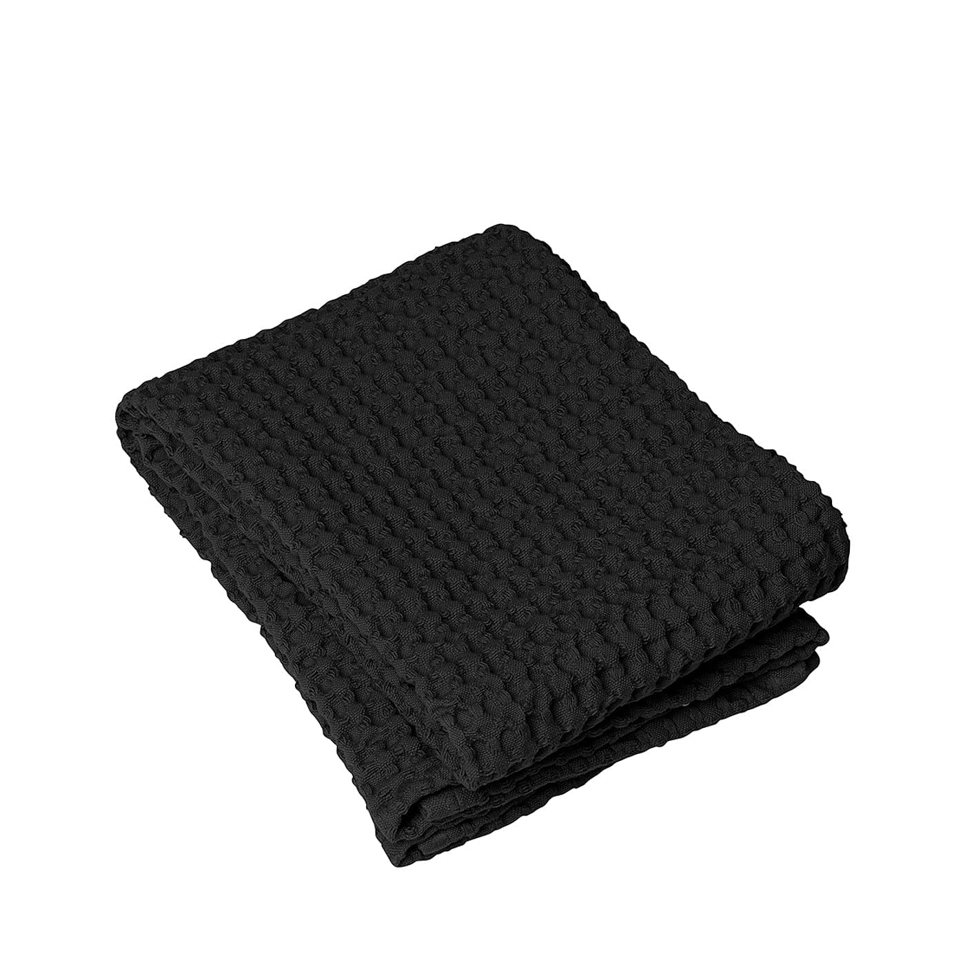 Premium Blomus Caro Waffle Hand Towel XL - 20x39 Inches (50x100cm) - Soft Absorbent Bath & Kitchen Towel for Spa, Gym, and Luxury Home Use - Black