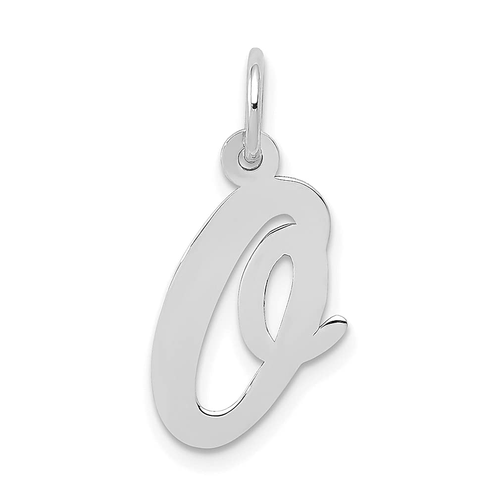 14K White Gold Medium Script Letter O Initial Monogram Charm Necklace for Women - Elegant Personalized Jewelry Gift for Her, Perfect for Birthdays, Anniversaries & Special Occasions