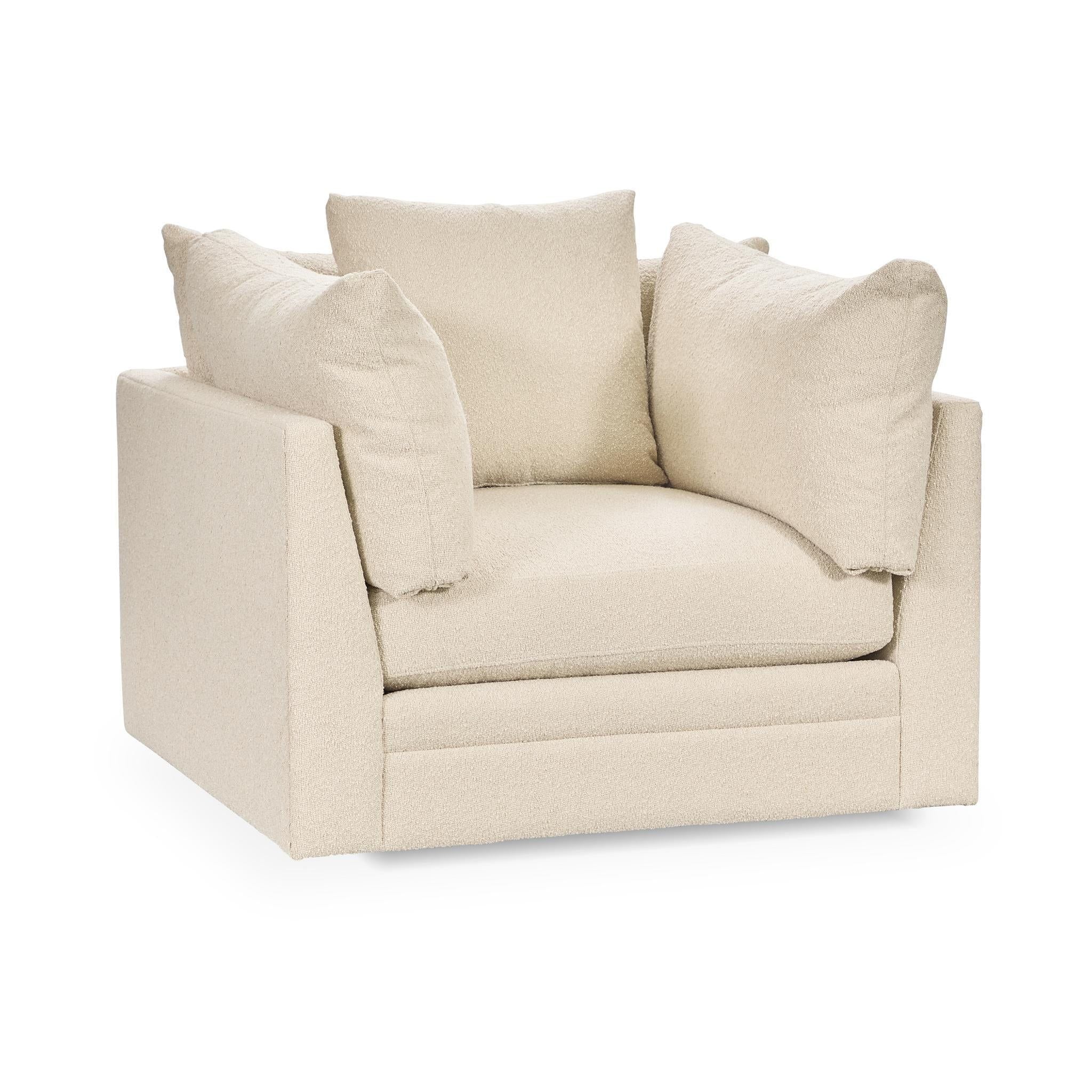 Audrey Upholstered Swivel Chair - 360° Rotating Lounge Chair with Padded Seat for Living Room, Office & Reading Nook - Modern Comfortable Accent Chair for Home Decor