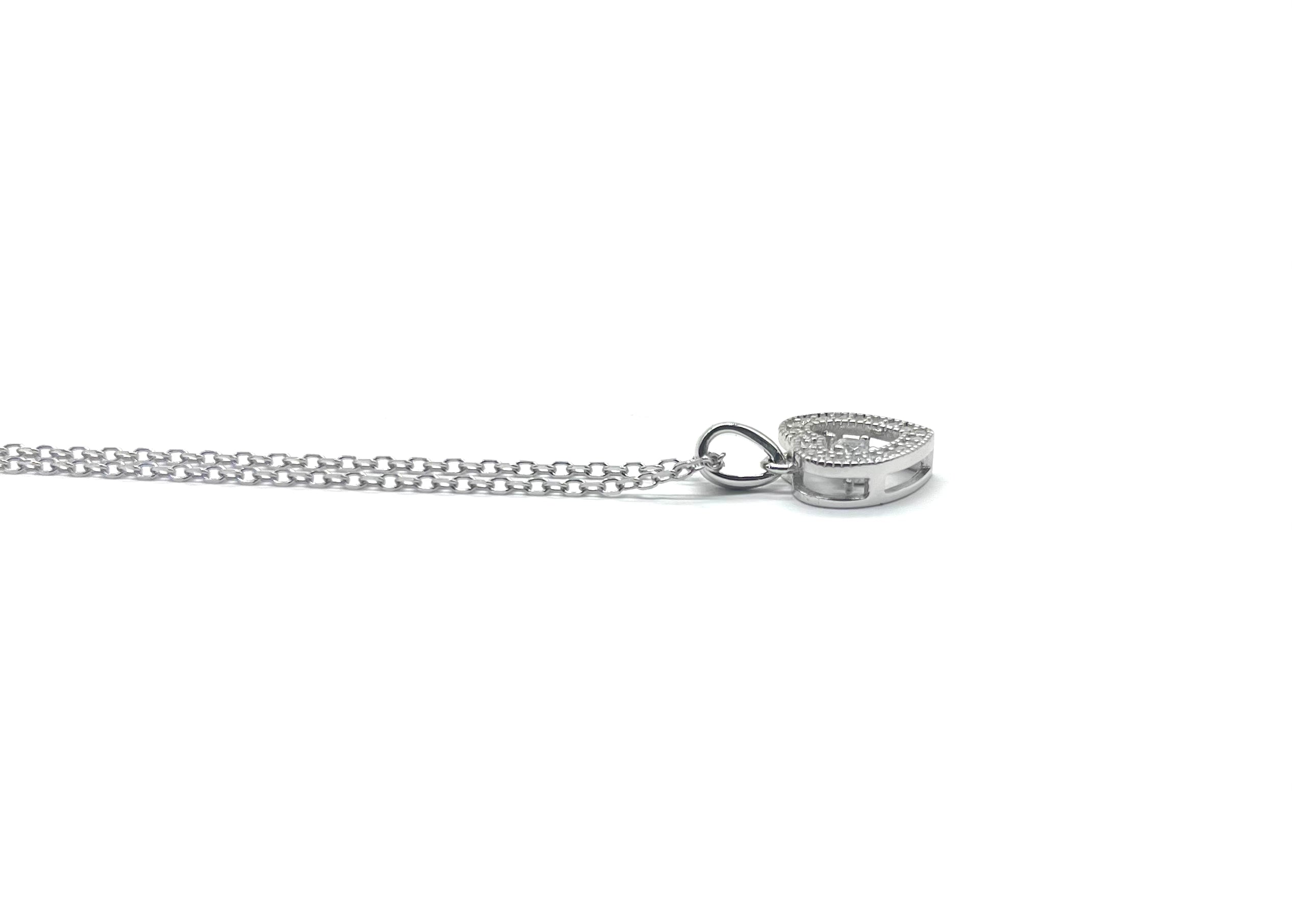 14K Sterling Silver Heart Shimmer Necklace for Women - Dainty Layering Jewelry Gift for Valentine's Day, Anniversary & Everyday Elegance