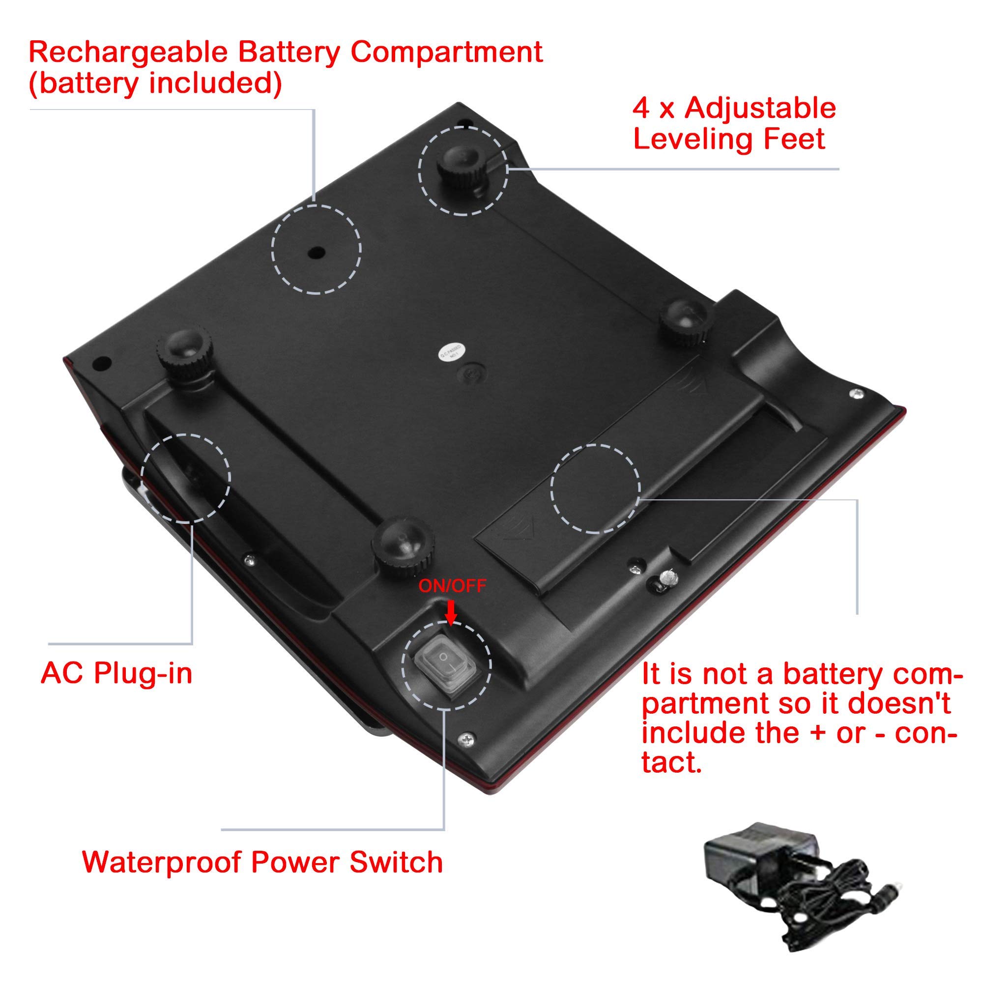 **30kg/66lb Digital Commercial Food Scale - Waterproof Electronic Price Computing Scale with Rechargeable Battery for Meat, Grocery & Kitchen Use**