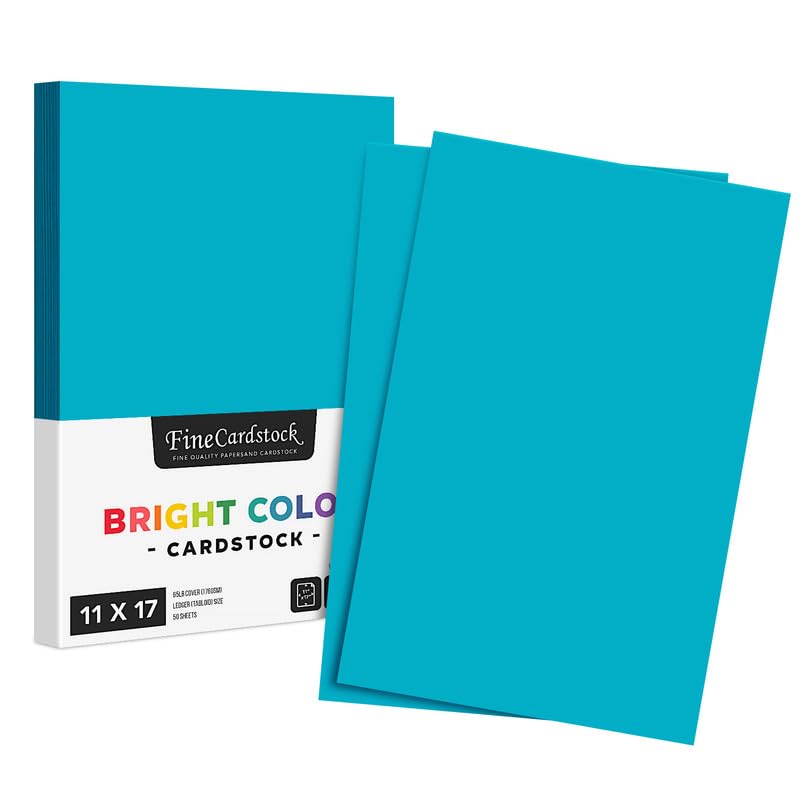 Premium Blue Card Stock Paper - 65lb Thick (11