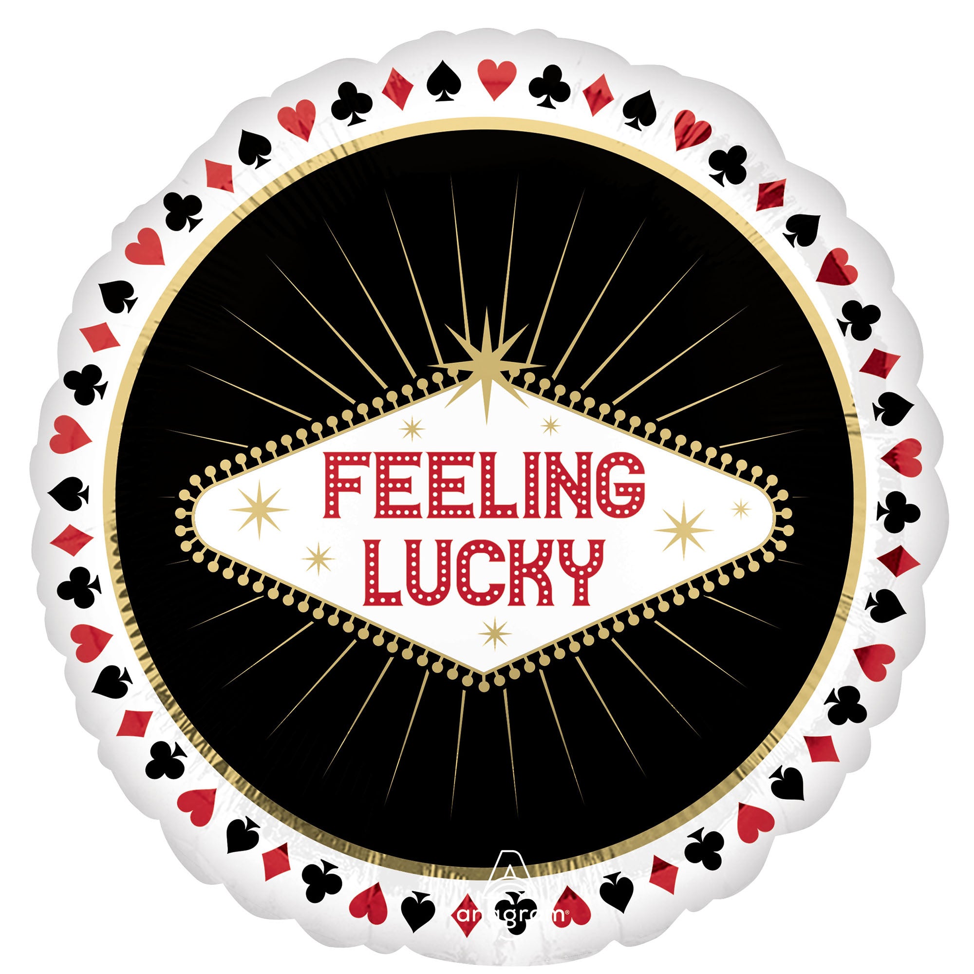 45cm Standard HX Feeling Lucky Foil Balloon for Birthday Party Decorations, Baby Showers & Celebrations - Gold & Green Shamrock Design