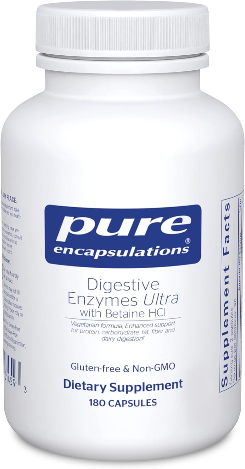 Pure Encapsulations Digestive Enzymes Ultra with Betaine HCl - Advanced Digestive Support Supplement for Bloating & Nutrient Absorption - Ideal for Meals, Travel & Digestive Comfort