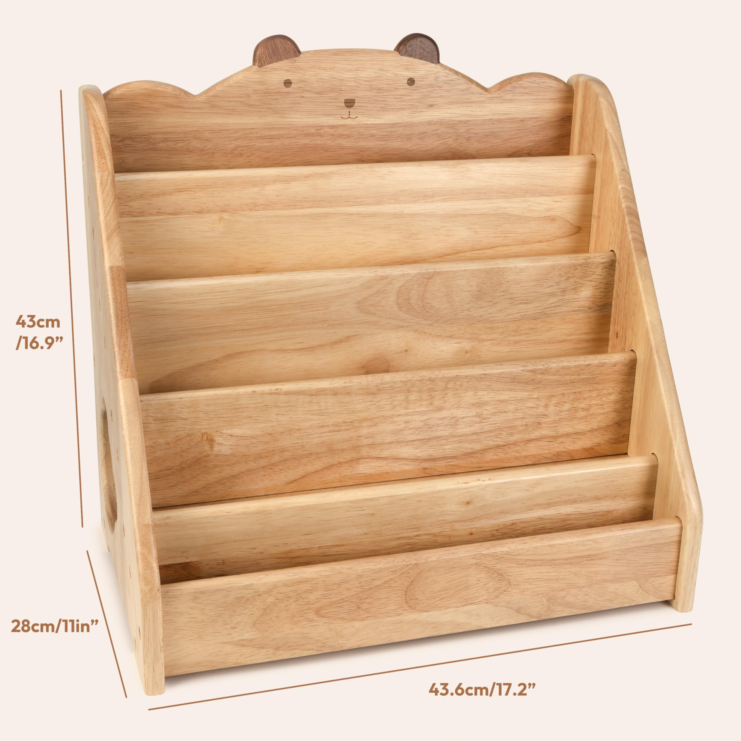 Montessori Bookshelf for Kids - Natural Wood Bookcase with Chalkboard & Storage | Kids Book Organizer, Magazine Rack & Classroom Bookshelf | Perfect for Boys & Girls Ages 3+ | Ideal for Playrooms, Bedrooms & Preschool Classrooms