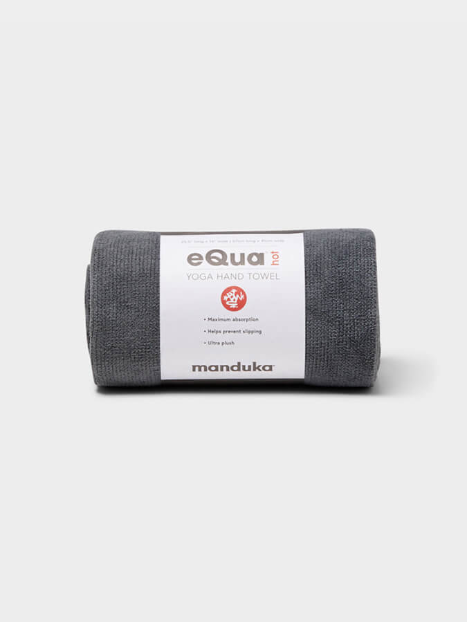 Manduka eQua Hot Yoga Towel - Premium Non-Slip Hand Towel for Hot Yoga & Bikram - Absorbent & Quick-Drying for Intense Workouts & Sauna Sessions