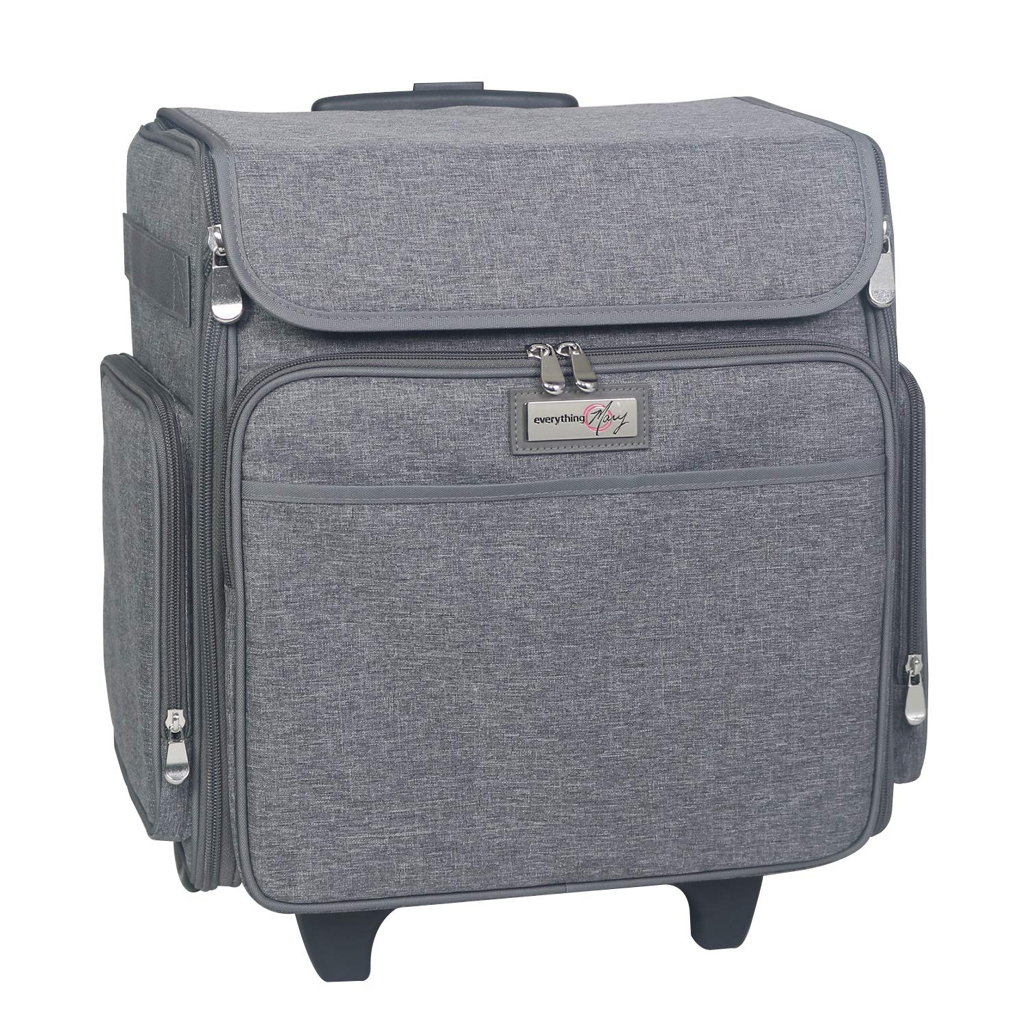 Everything Mary Rolling Craft Bag with Wheels - Heather Gray Scrapbooking & Art Storage Organizer Tote for IRIS Boxes, Supplies & Accessories - Perfect for Teachers, Medical Professionals & Crafters - Portable Art Case for Workshops, Classrooms & Creative Projects