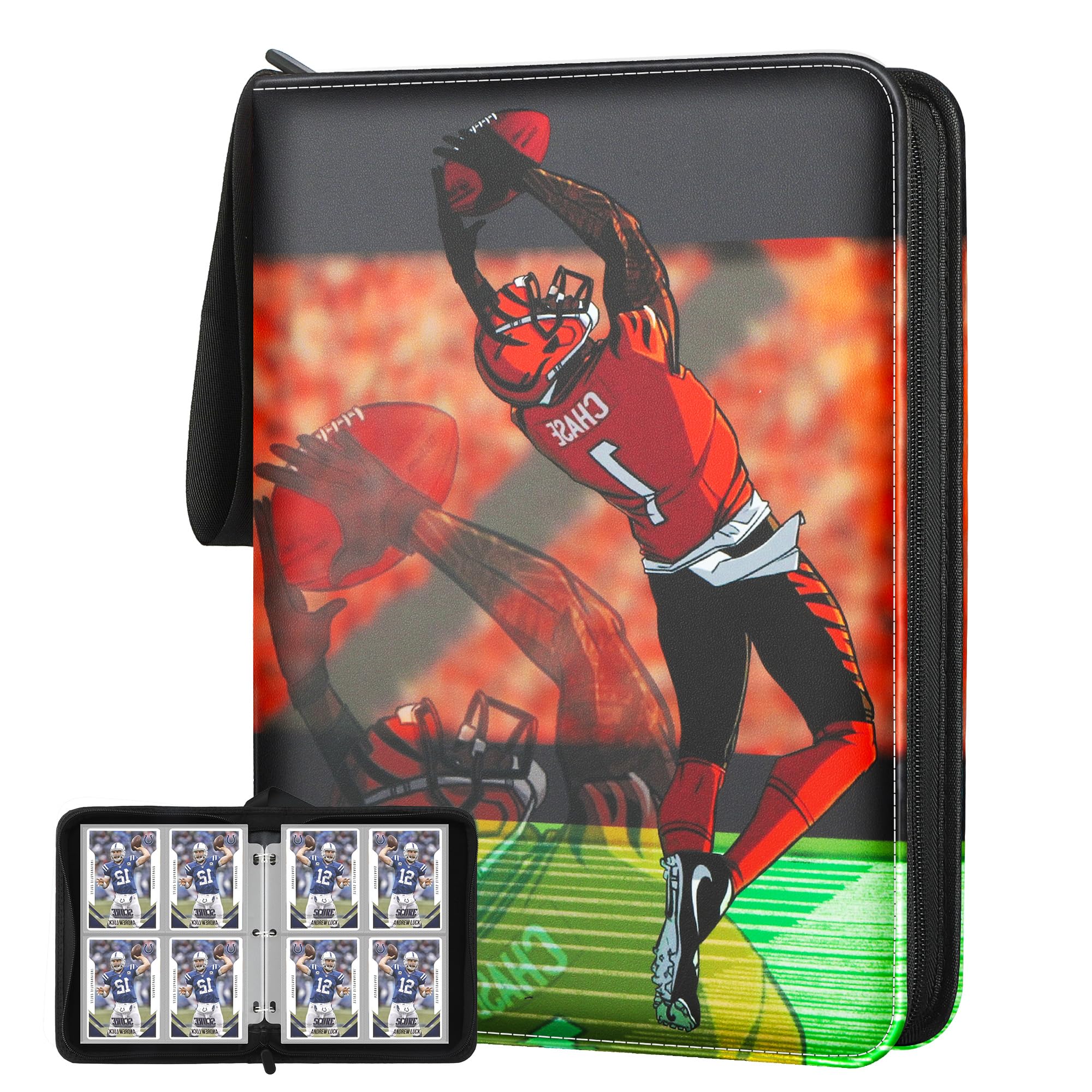 Premium 400-Pocket Football Trading Card Binder - Compatible with Rugby & Sports Cards, 50 Removable Pages, Standard Size Card Holder for Collectors | Perfect for Organizing, Displaying & Protecting Your Valuable Sports Card Collection