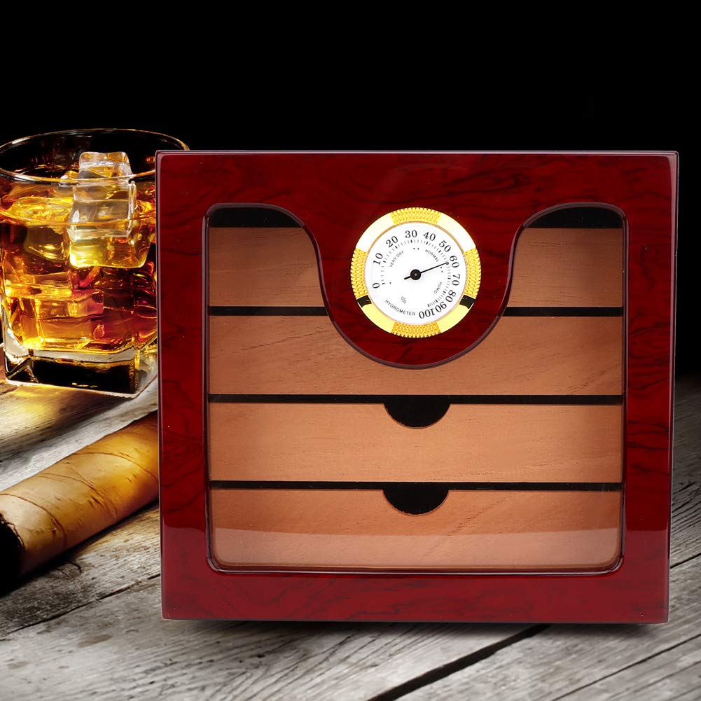 Premium Cigar Humidor Box - Large Capacity, Elegant & Luxurious Cigar Storage Case - Perfect Gift for Men & Fathers - Ideal for Home, Office & Travel Use