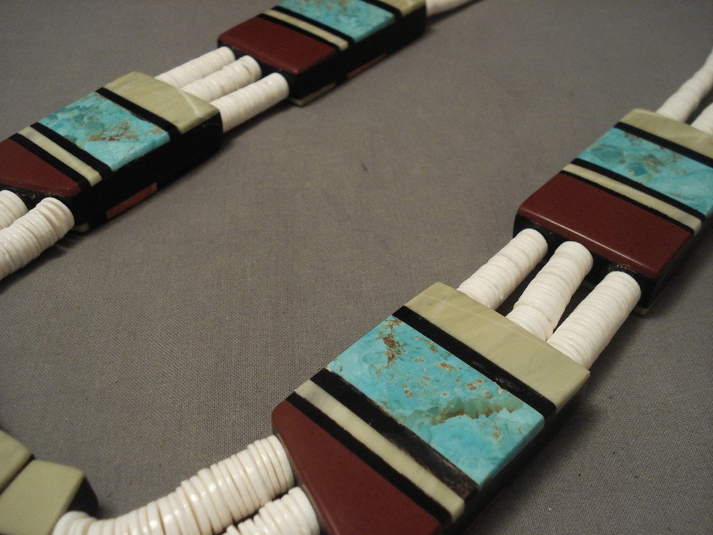 306 Gram Genuine Santo Domingo Turquoise Necklace - 2 Sided Handcrafted Jewelry for Women | Perfect for Boho Fashion, Gift Giving & Special Occasions