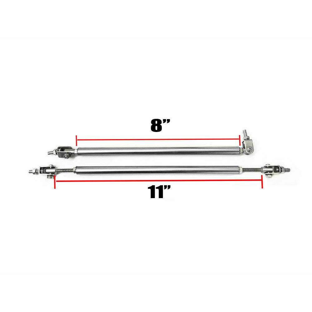2x Universal Adjustable Front Bumper Lip Splitter Strut Rod Tie Support Bar Kit - Perfect for Car Racing, Track Days & Performance Vehicle Enhancement