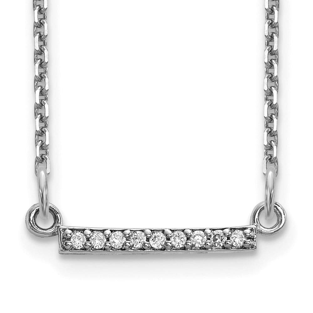 14K White Gold Diamond Bar Necklace - 18