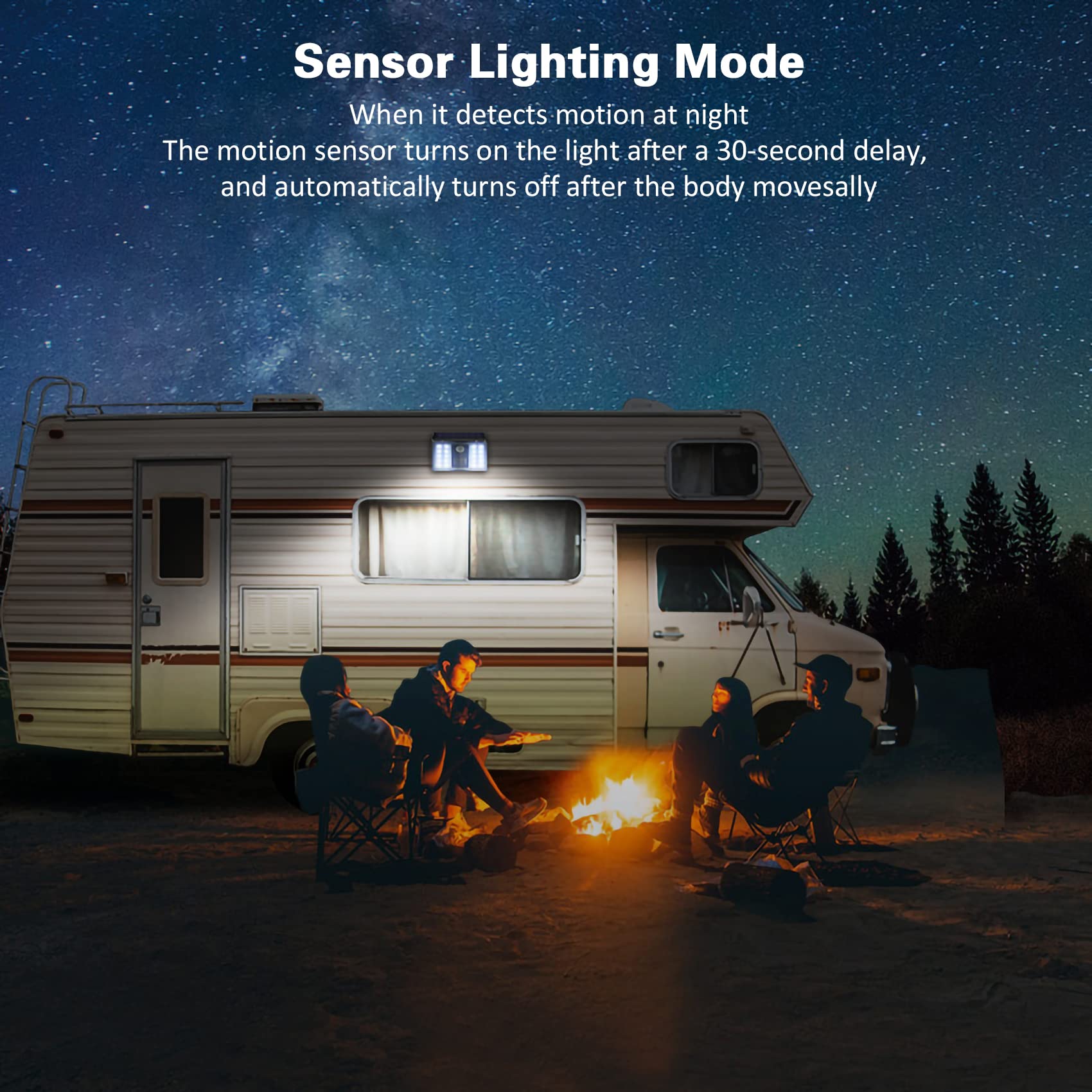 Keeda Solar Security Lights Outdoor with Motion Sensor, 129dB Alarm & Strobe Light - Waterproof, Remote Control, 3 Modes for RV, Motorhome, Driveway, Patio, Yard (Pack of 2) - Perfect for Home Security & Nighttime Illumination
