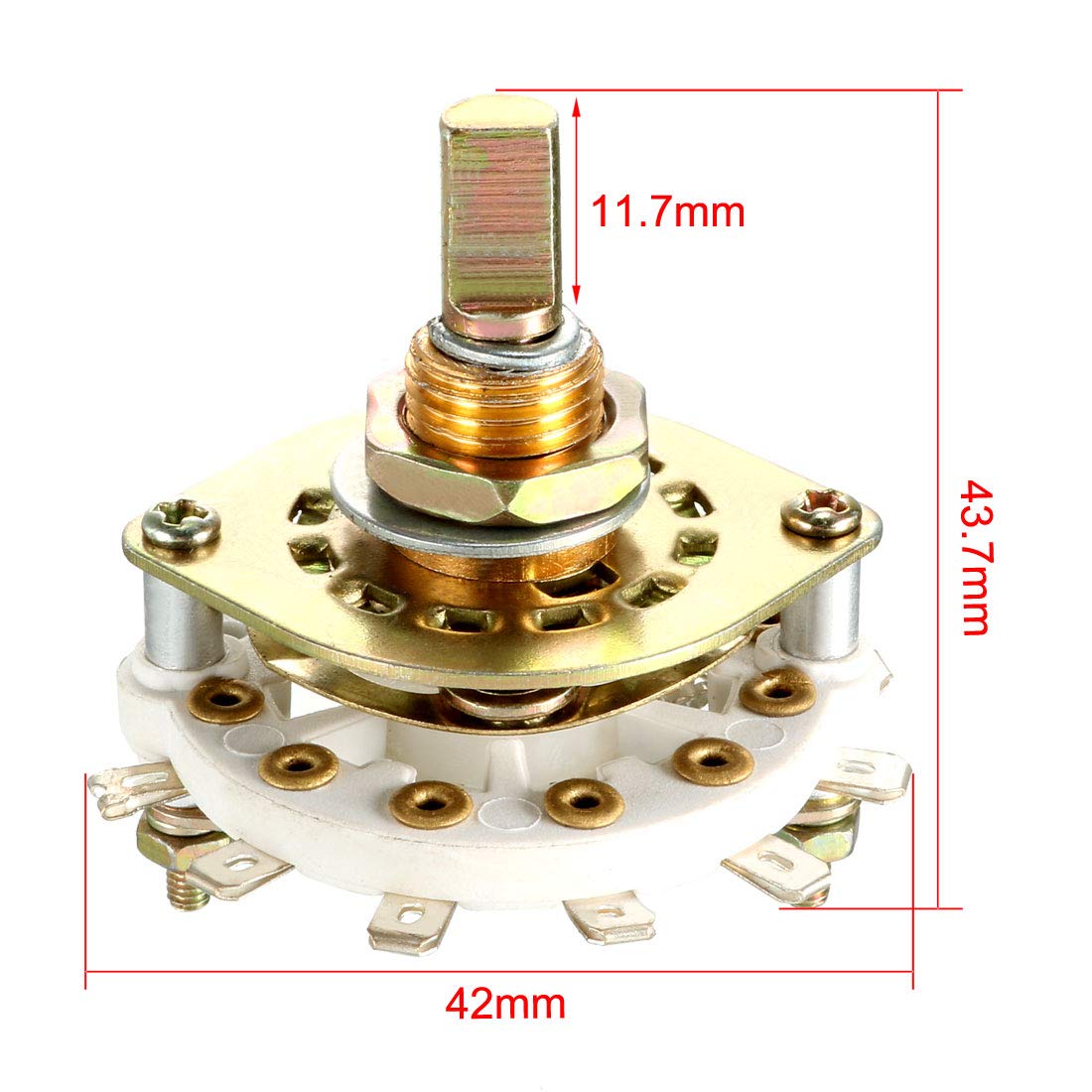 uxcell 1P7T 1 Pole 7 Position Rotary Switch Selector with Knob - Perfect for Audio Equipment, Industrial Controls & DIY Electronics Projects