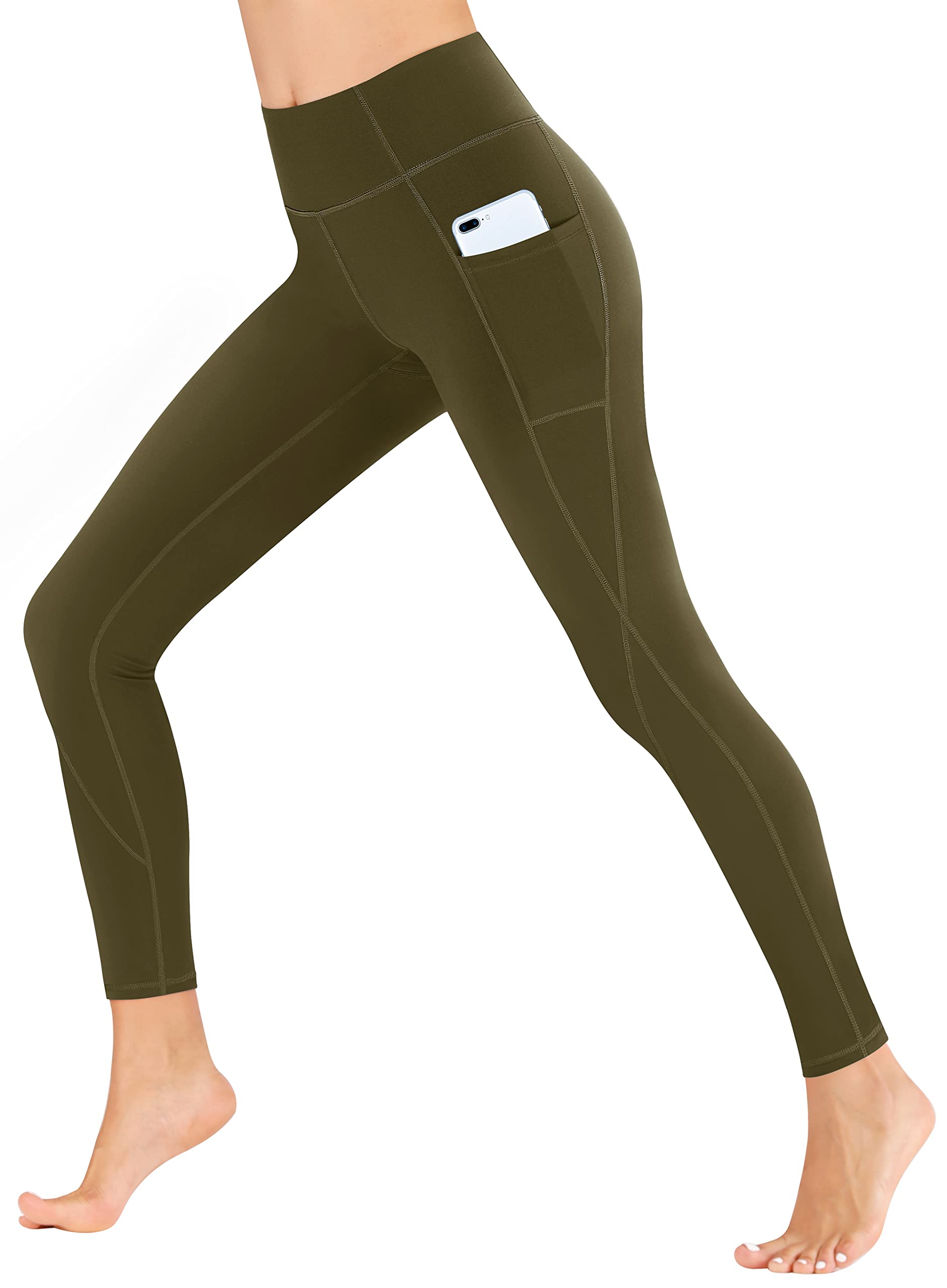 **Healthyoga Women's High Waist Yoga Pants with Pockets - Workout Leggings for Running, Gym & Lounge - Stretchy & Comfortable Activewear**