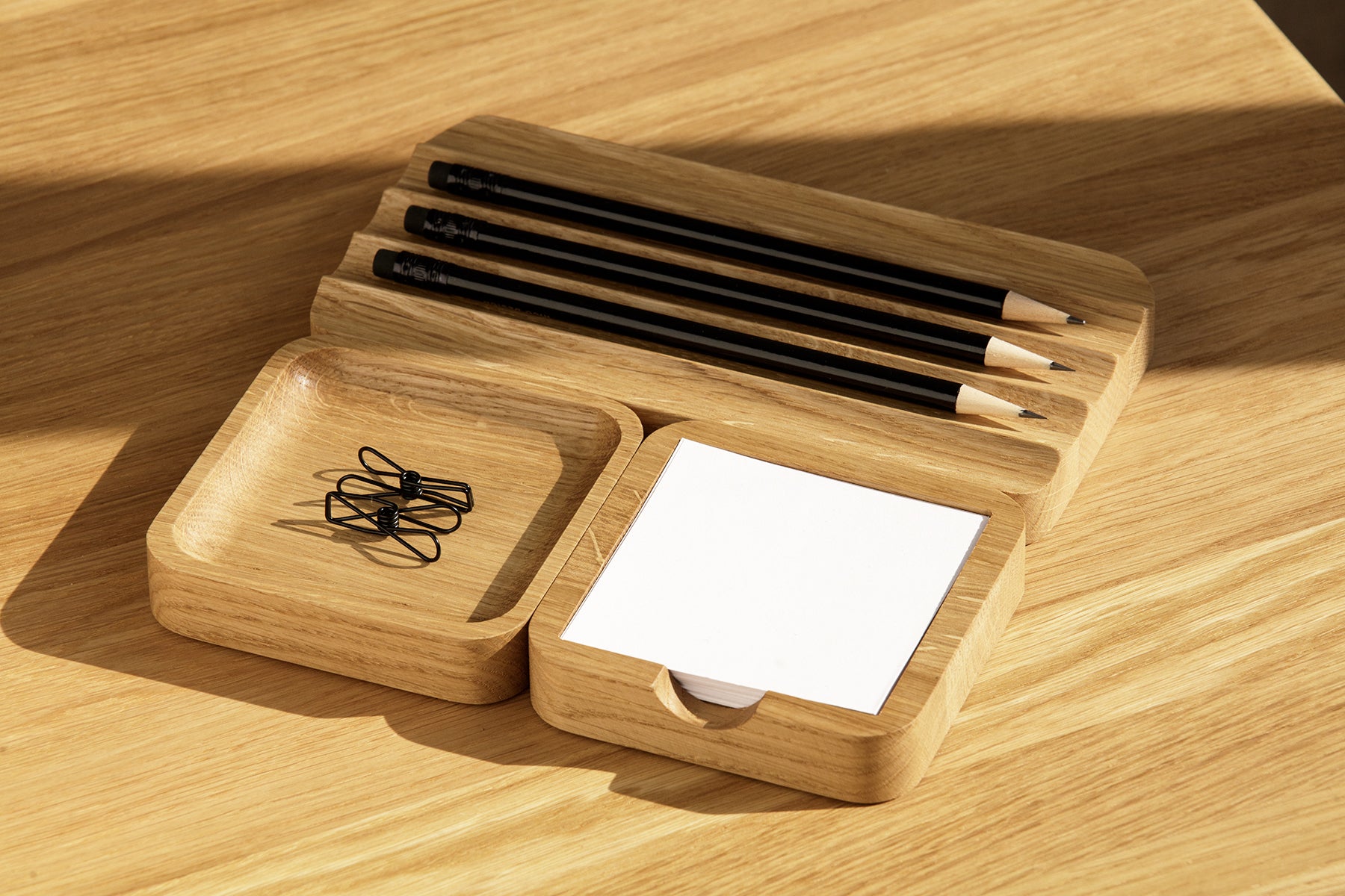 Premium Wooden Pen Tray Organizer by OakyBlocks - Stylish Desk Accessory for Pens, Pencils & Office Supplies | Perfect for Home Office, Study Desk & Gift Giving