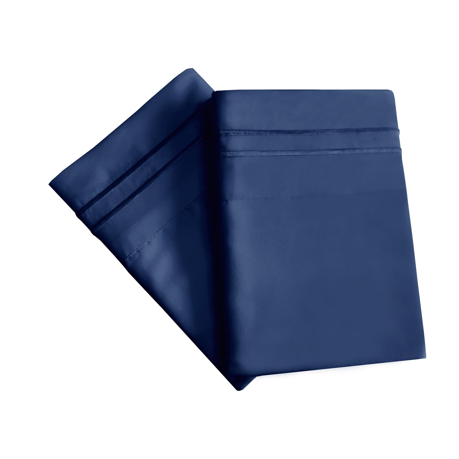 Premium Hotel Luxury Queen Pillowcases Set of 2 - Ultra Soft Microfiber 20x30 Inches Pillow Covers with Envelope Closure - Breathable & Cozy Bedding for Home, Hotel, or Airbnb (2-Piece, Queen/Standard, Navy Blue)