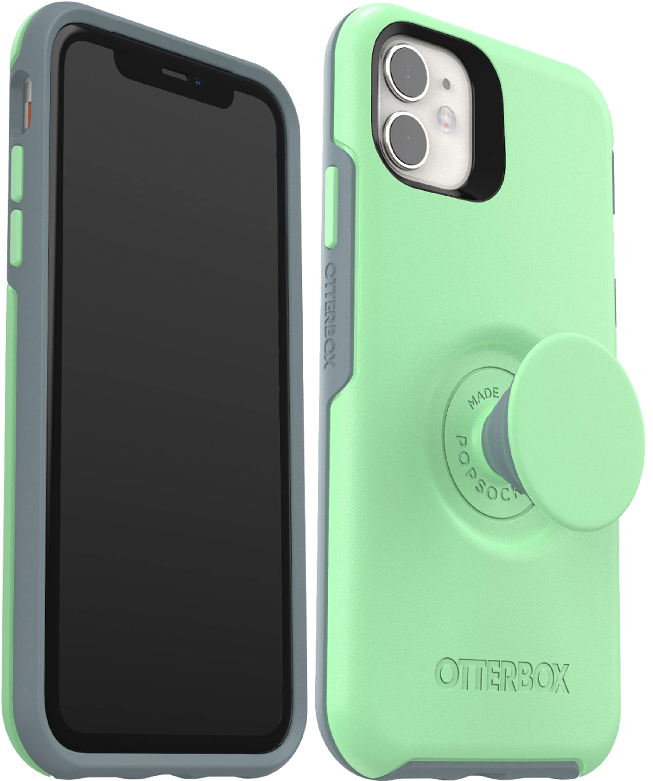 OtterBox Pop Symmetry Series Slim Protective Case for iPhone 11 & iPhone XR - Mint Green | Shockproof & Durable Phone Cover | Perfect for Everyday Use, Travel & Outdoor Activities